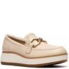 CLARKS  WOMENS  SHOE - CREAM LEATHER
